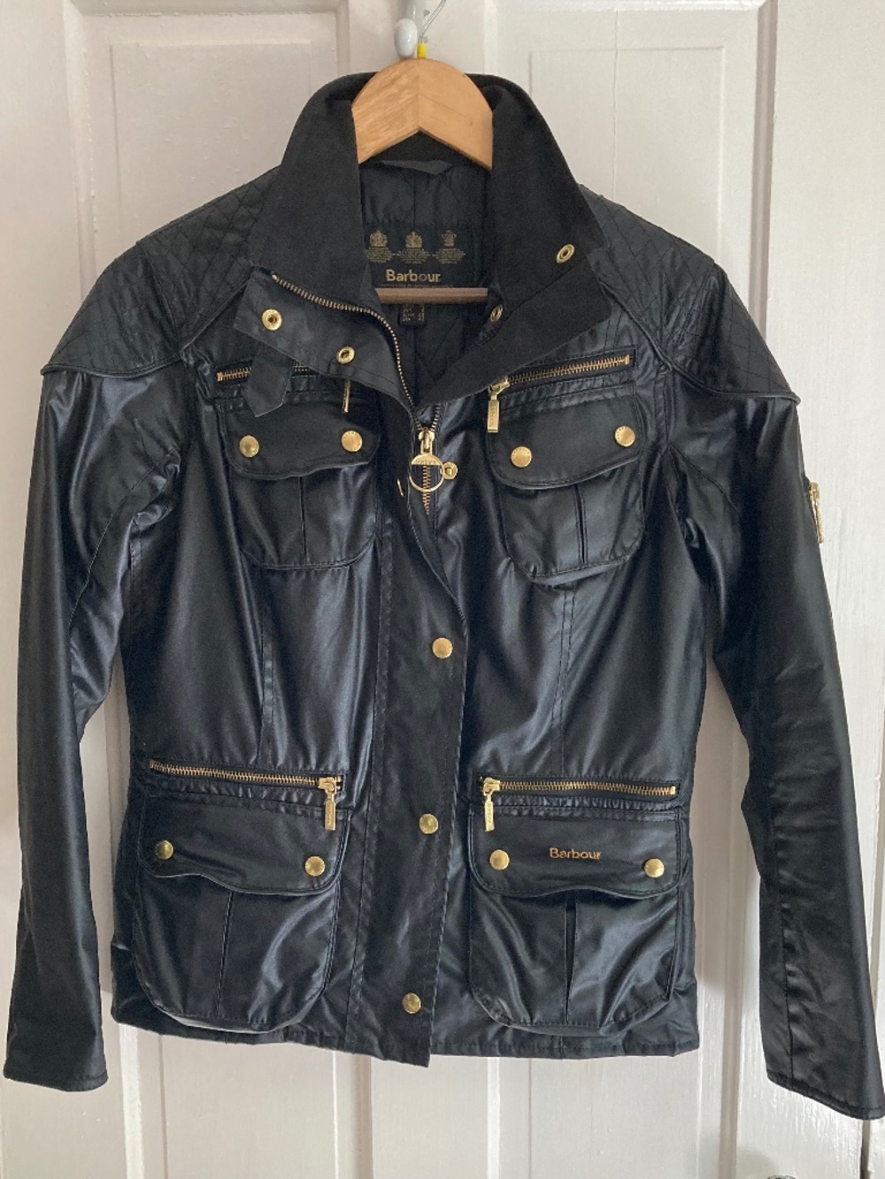 Barbour black waxed cotton jacket